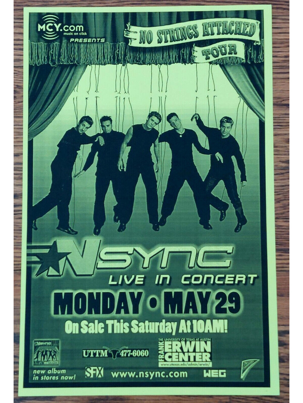 N'SYNC 2000 No Strings Attached Tour poster Handbill Flyer 11x17" NM-Mint!